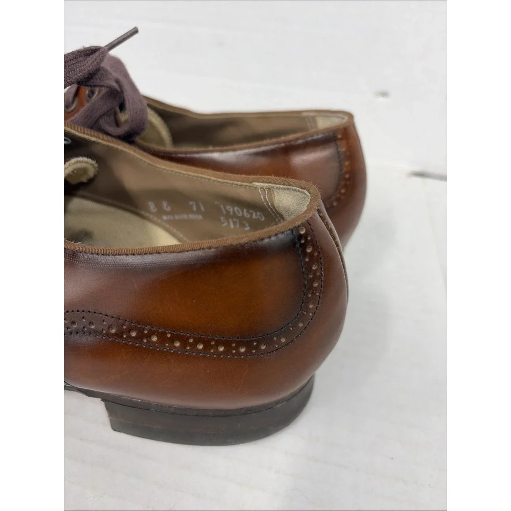 Vintage 1973 Vulcan Men's Brown Leather Shoes Size 8 E Wide vintage Made in USA